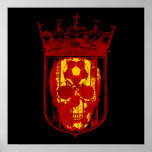 Hard core Spanish futbol fans skull shield gifts posters