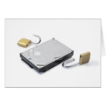 Hard disk protection broken on a white background cards