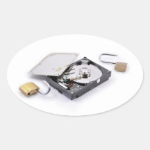 Hard disk protection broken oval stickers