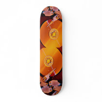 Hard drive with golden platter skateboard decks
