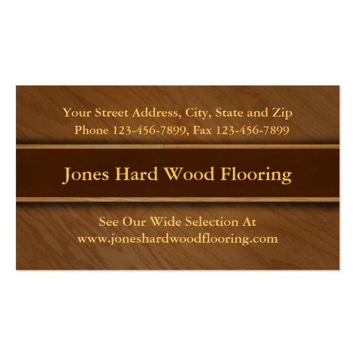 Hard Wood Flooring Sales Business Card