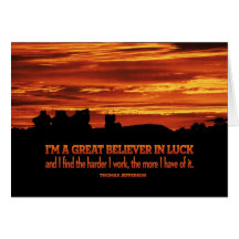 Hard Work and Luck Greeting Note Card