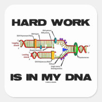 Hard Work Is In My DNA (DNA Replication) Square Sticker
