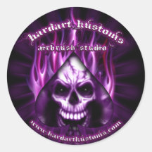 hardart kustoms window decal round stickers