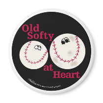 Hardball and Softball Old Softy at Heart Fridge Magnets