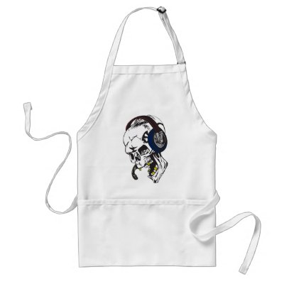 hardcore dee jay skull apron by halloweenie