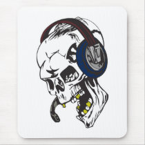 hardcore dee jay skull mousepads by halloweenie hardcore dee jay skull mousepads