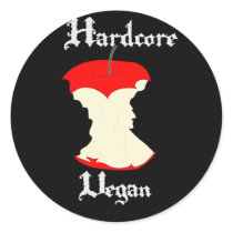 Hardcore Vegan Apple Design Stickers