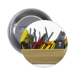 HardHatLongWoodenToolbox091711 Pinback Buttons
