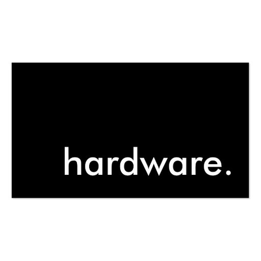 hardware. business cards (front side)