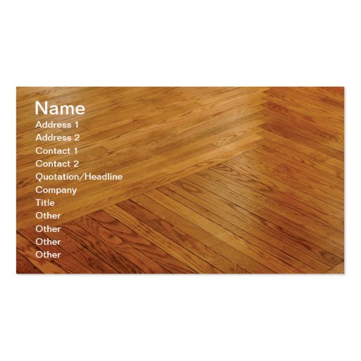 hardwood floor business cards (front side)