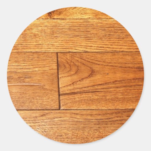Hardwood floor classic round sticker Zazzle