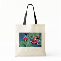 Hardy water lily, red, Nymphaea laydekeri Tote Bag