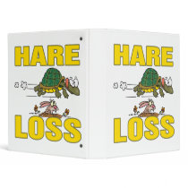 hare loss funny hair loss fable pun cartoon binder