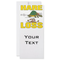 hare loss funny hair loss fable pun cartoon rack card design
