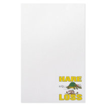 hare loss funny hair loss fable pun cartoon stationery design
