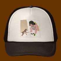 Hare & Monkey Fight by Yoshitoshi hats