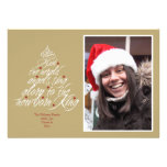 Hark the Christmas carol lyric tree photo taupe Personalized Invite