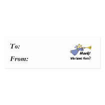 Hark Who Blows There Funny Angel Business Card Templates