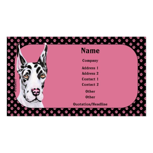 Harle Pup Great Dane Business Card (front side)