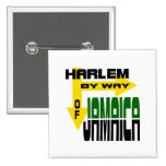 Harlem By Way of Jamaica With Arrows Pinback Button