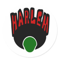 Harlem Graffiti With Face & Big Afro, 3 Colors Round Stickers