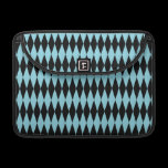 Harlequin Black and Blue macbook sleeves