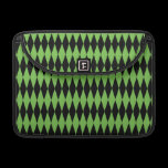 Harlequin Black and Lime macbook sleeves
