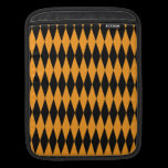 Harlequin Black and Orange ipad sleeves