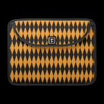 Harlequin Black and Orange macbook sleeves