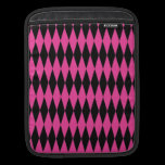 Harlequin Black and Pink ipad sleeves