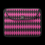Harlequin Black and Pink macbook sleeves