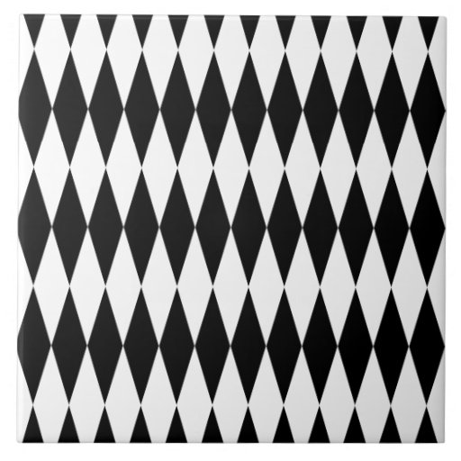 Harlequin Black and White Ceramic Tile Zazzle