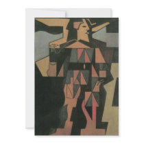 Harlequin by Juan Gris, Vintage Cubism Personalized Announcements
