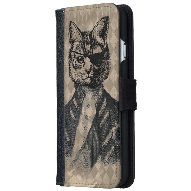 Harlequin Cat Grunge iPhone 6 Wallet Case