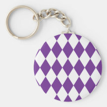 Harlequin Grape and White Keychains