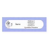 Harlequin Great Dane Blue Check Profile Card business cards