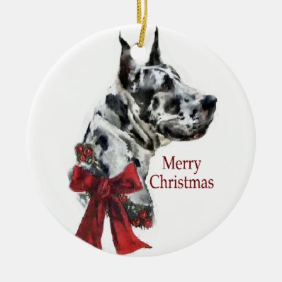 Harlequin Great Dane Christmas Gifts Ornament
