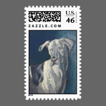 Harlequin Great Dane Stamp stamps