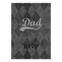 Harlequin Grey Shades Dad Custom Invitation
