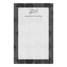 Harlequin Grey Shades Dad Personalized Stationery