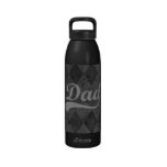 Harlequin Grey Shades Dad Reusable Water Bottle