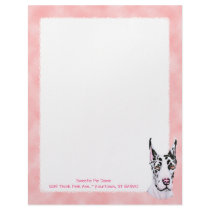 Harlequin Pup Pink Check letterhead by DanesRUs Harlequin Pup Pink Check letterhead
