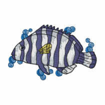 Harlequin Tusk Fish embroidered shirts