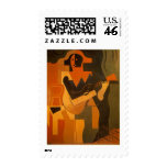 Harlequin with Guitar postage