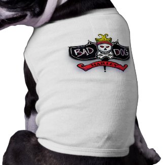 Harley - Airbrushed Name Bad Dog Skull & Crossbone Dog Tee
