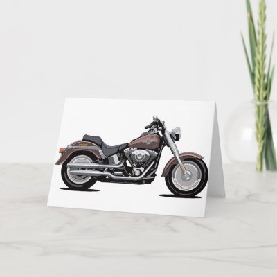 Harley Davidson Fat Boy Greeting Card