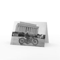 Harley Davidson Motorcycle - First Woman Greeting Cards