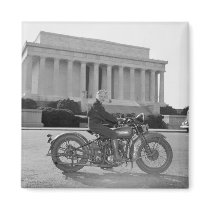 Harley Davidson Motorcycle - First Woman Refrigerator Magnet