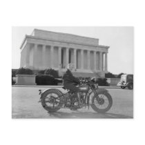Harley Davidson Motorcycle - First Woman Post Cards